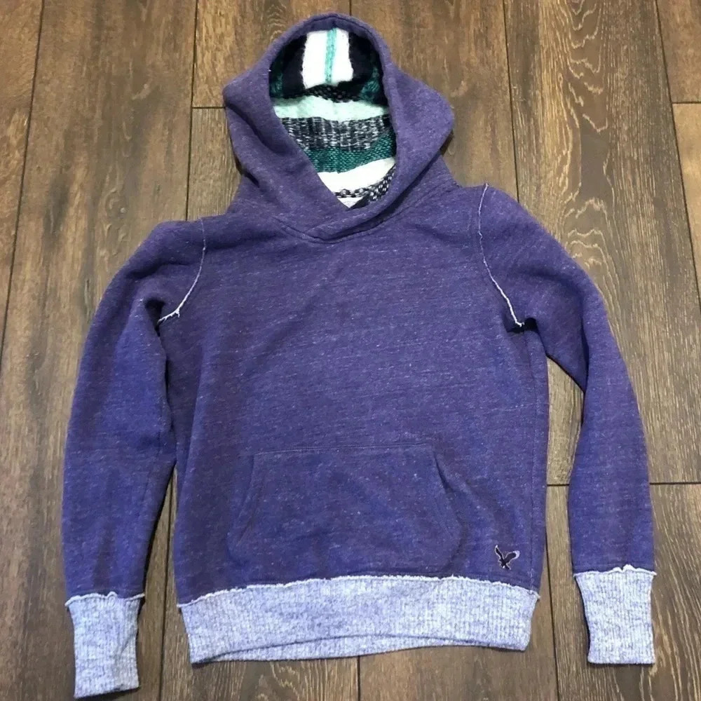 American Eagle Outfitters Purple Hoodie Sweatshirt Size S/P - Picture 2 of 5